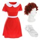 image 1 of Orphan Girl Costume, Wig & Socks Red | XL