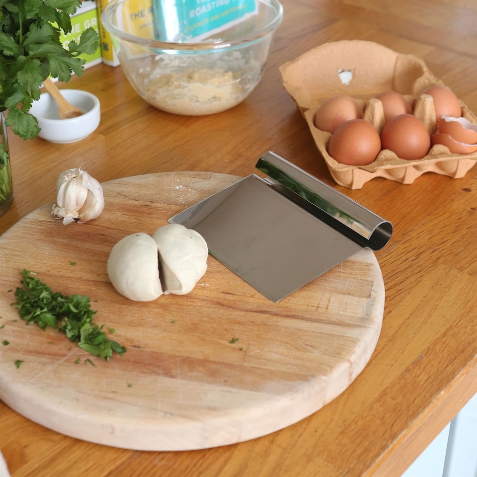 image 1 of Argon Tableware Stainless Steel Dough Scraper - 13.5cm