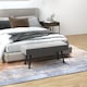 image 2 of HOMCOM End of Bed Bench with X-Shape Design and Steel Legs, Upholstered Hallway Bench for Bedroom, Grey