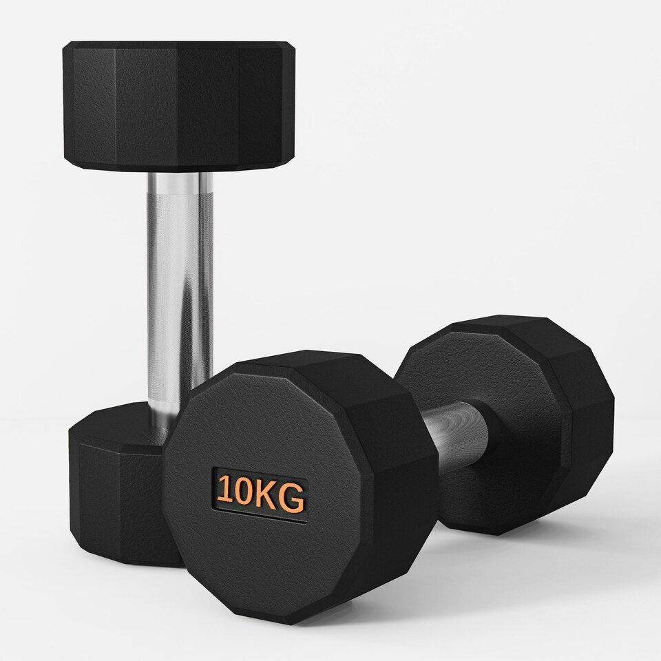 image 1 of SPORTNOW Dumbbells Weights Set with 12-Sided Shape and Non-Slip Grip, 2 x 10kg