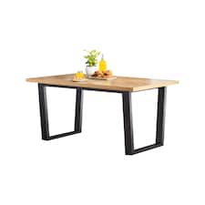 Furniturebox Cotswold Oak and Black Wood Dining Table