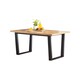 image 1 of Furniturebox Cotswold Oak and Black Wood Dining Table