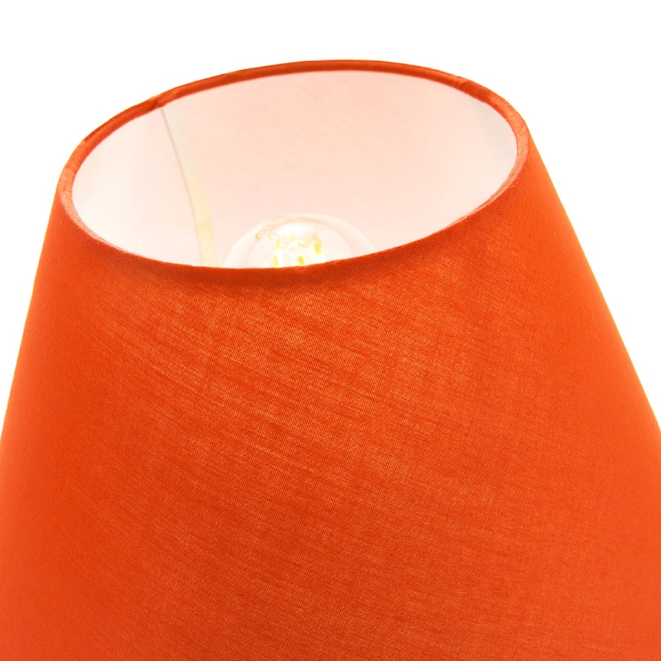 image 1 of 12" Vibrant Orange Cotton Coolie Lampshade Suitable for Table Lamp or Pendant | Orange | Orange | 1