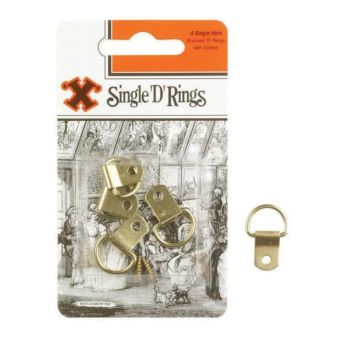 X Brass Single D Rings 4pk - One Colour - One Size