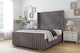image 2 of Sloomy Camden Slate Naples Bed Frame With 50"  Upholstered Wingback Headboard 4' Small Double