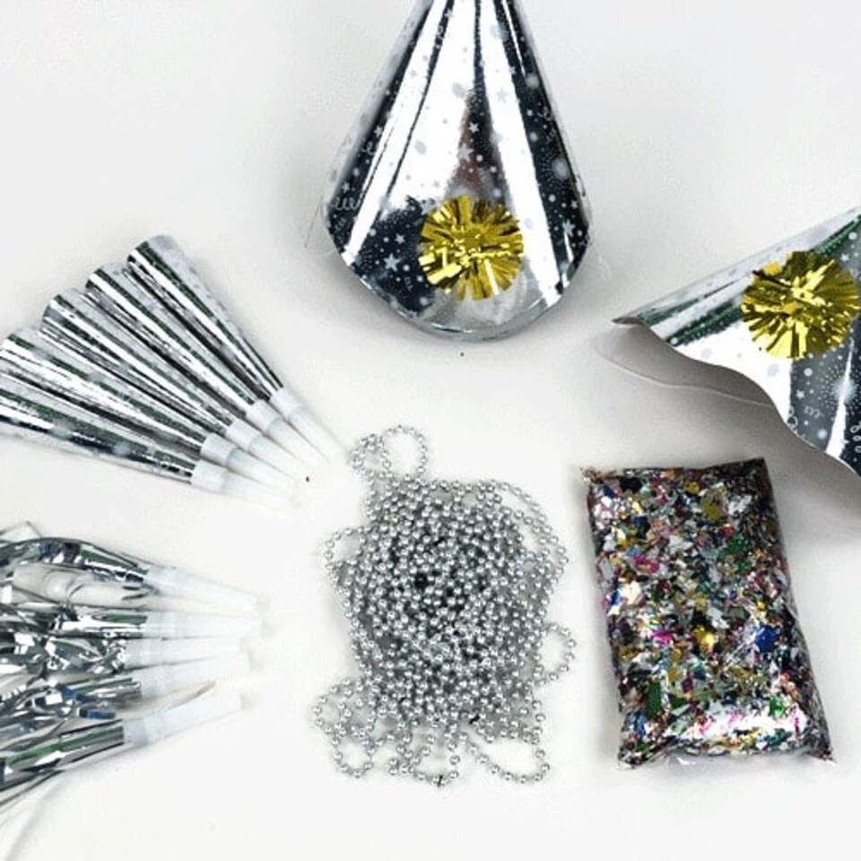 image 1 of Silver New Year Party Kit for 10