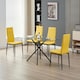 image 4 of Miami Dining Table with 4 Emily Leather Chairs Pink