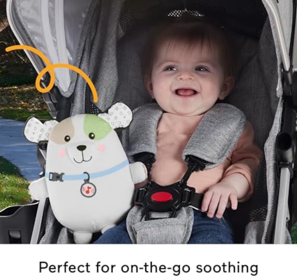 image 1 of Fisher Price Calming Vibes Puppy Soother Plush Sound Machine For Newborns
