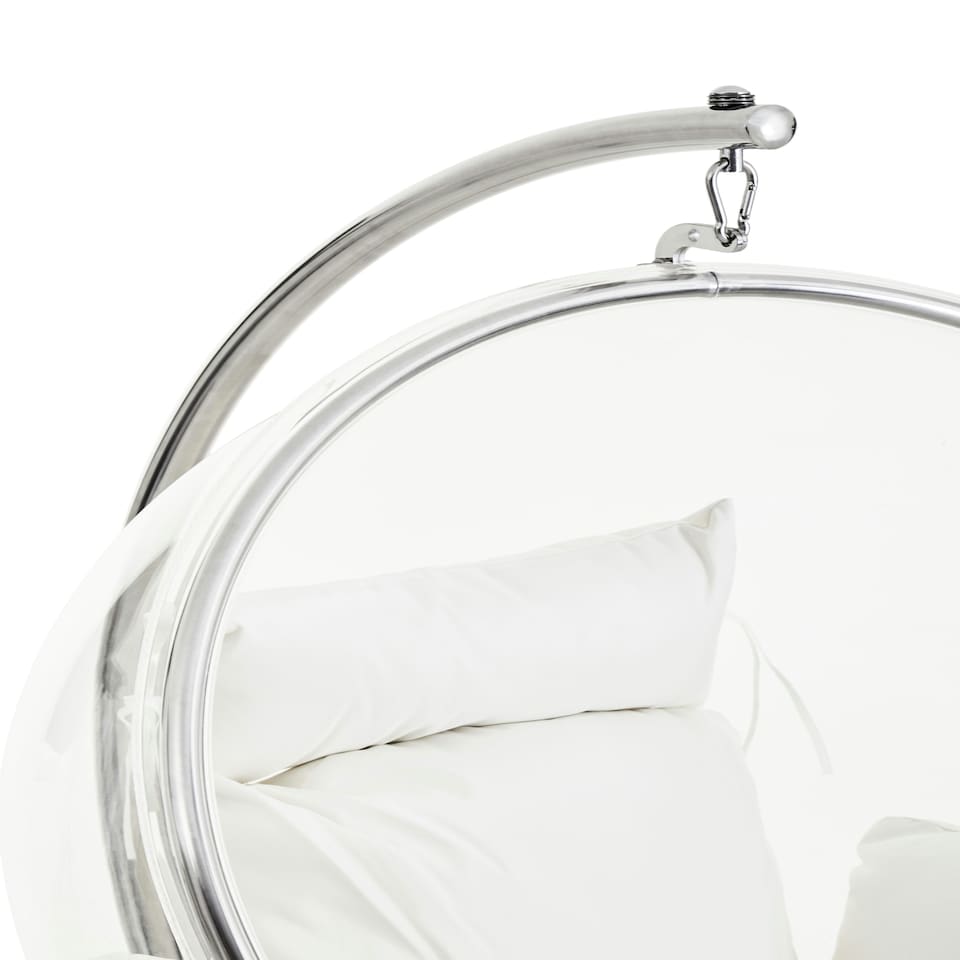 image 1 of Interiors by Premier Versatile Hanging Chair With Cream Cushions, Stylish Lounge Chair, Durable Bedroom Chair, Stable Lawn Chair