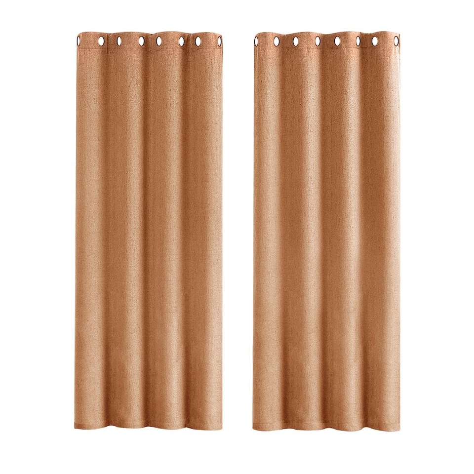 image 1 of Orange Lined Blackout Eyelet Curtains - 46 x 54 Inch Drop - 2 Panel | Orange | One Size