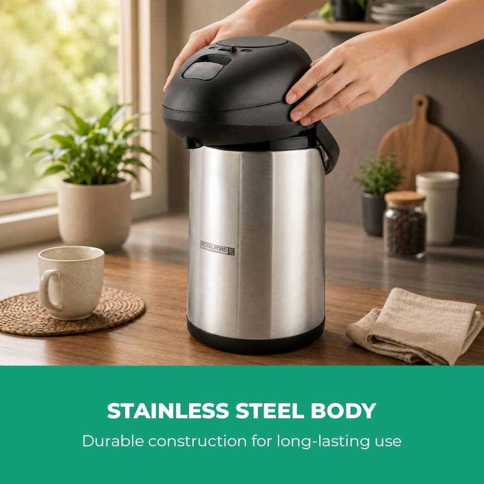 image 1 of Royalford 4L Insulated Vacuum Thermal Flask Jug
