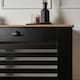 image 5 of OHS Horizontal Slatted MDF Modern Grill Shelf Cabinet Radiator Cover, Medium - Black