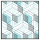image 4 of Blue geometric hexagons (Picutre Frame) Brown | Oak | L