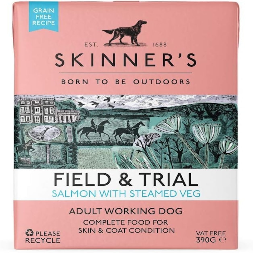 image 1 of Skinner's Field & Trial Salmon & Steamed Veg - Adult Wet Dog Food, Omega 3, 390g (Pack of 18)