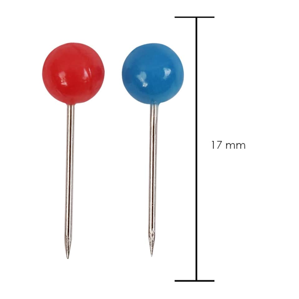 image 1 of Pack of 100 Assorted Colour Map Pins 5mm