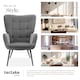 image 8 of Armchair Hygge - padded, armrests and ergonomic backrest, 150 kg load capacity | Grey | Fine cord anthracite/black | One Size | 1