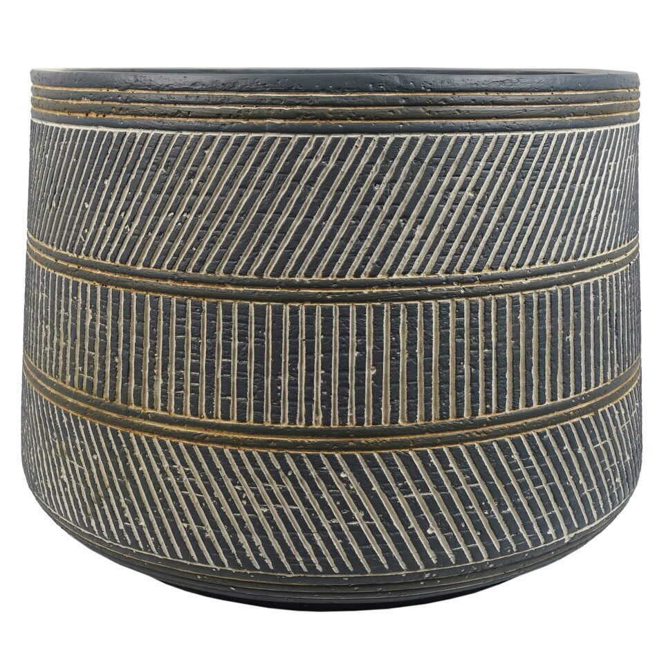 image 1 of 29cm x 43cm Large Maral Planter with Etching Composite Plant Pot