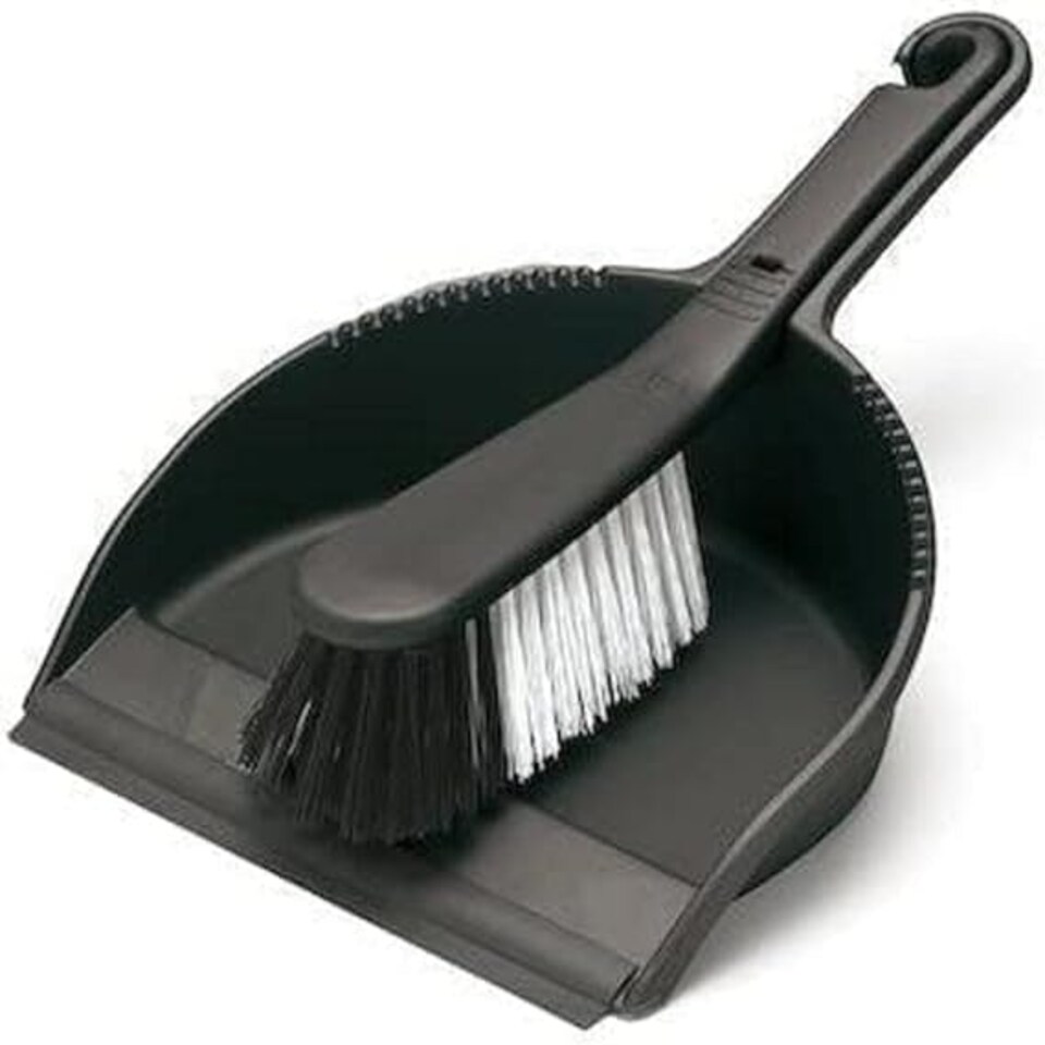 image 1 of Addis Dustpan and Stiff Brush Set, Black N/A