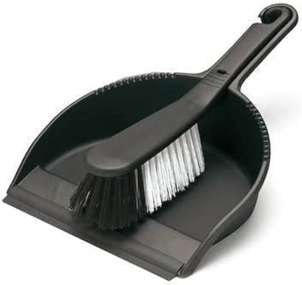 image 1 of Addis Dustpan and Stiff Brush Set, Black N/A