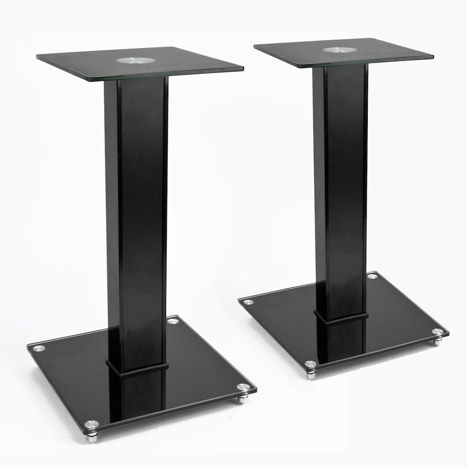 image 1 of TekBox 2x Black Glass Speaker Stands