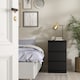 image 5 of Naia Bedside 3 Drawers in Black Matt