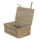 image 6 of Antique Wash Empty Picnic Basket with Pinewood Lid Brown | XL