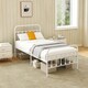 image 2 of HOMCOM 3ft Metal Single Platform Bed Frame w/ Underbed Storage Headboard White