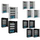 image 9 of Filing Cabinet Set of 2 - 5 height-adjustable shelves, lockable doors Grey