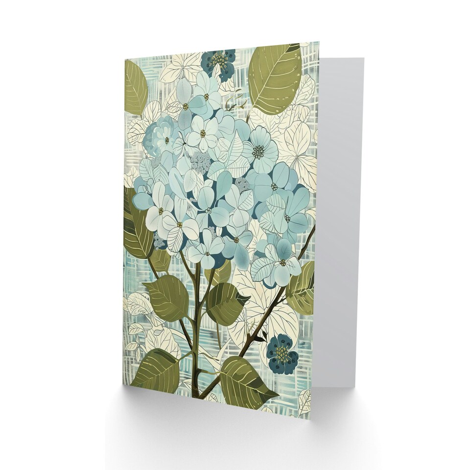 image 1 of Hydrangea Flowers Bouquet Floral Him Her Birthday Card