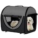 image 1 of PawHut Folding Fabric Soft Pet Crate Dog Cat Travel Carrier Cage | Black | One Size