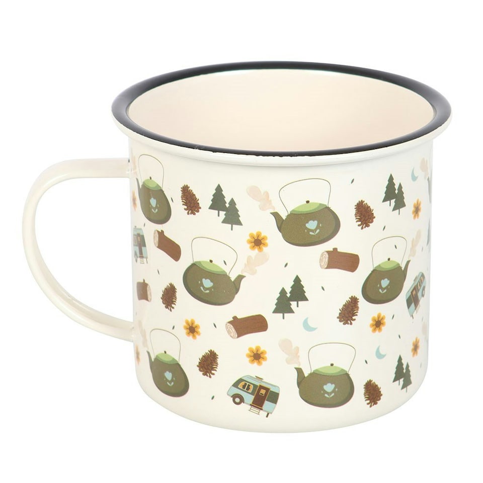 image 1 of Something Different Camping Enamel Mug - White - One Size