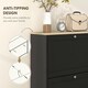 image 7 of HOMCOM Narrow Shoe Cabinet with 3 Flip Drawers for 18 Pairs of Shoes Black Black