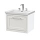 image 1 of Balterley Traditional Bathroom Wall Hung 1 Drawer Vanity Unit and 3 Tap Hole Modern Fireclay Basin | White | Nimbus White