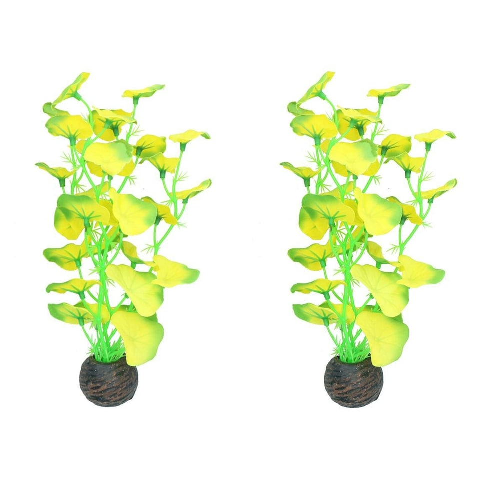 image 1 of Aquatic Aquarium Fish Tank Self Sinking Middle Silk Plant H-20cm (No10) 2PK