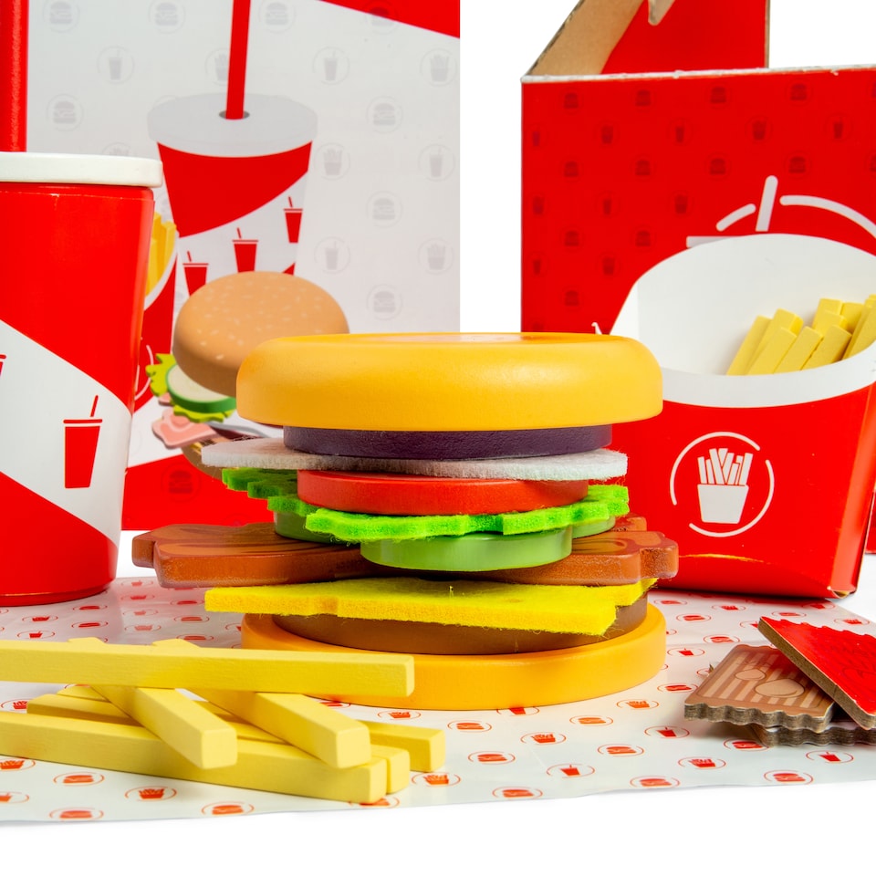 image 1 of Burger and Fries Set