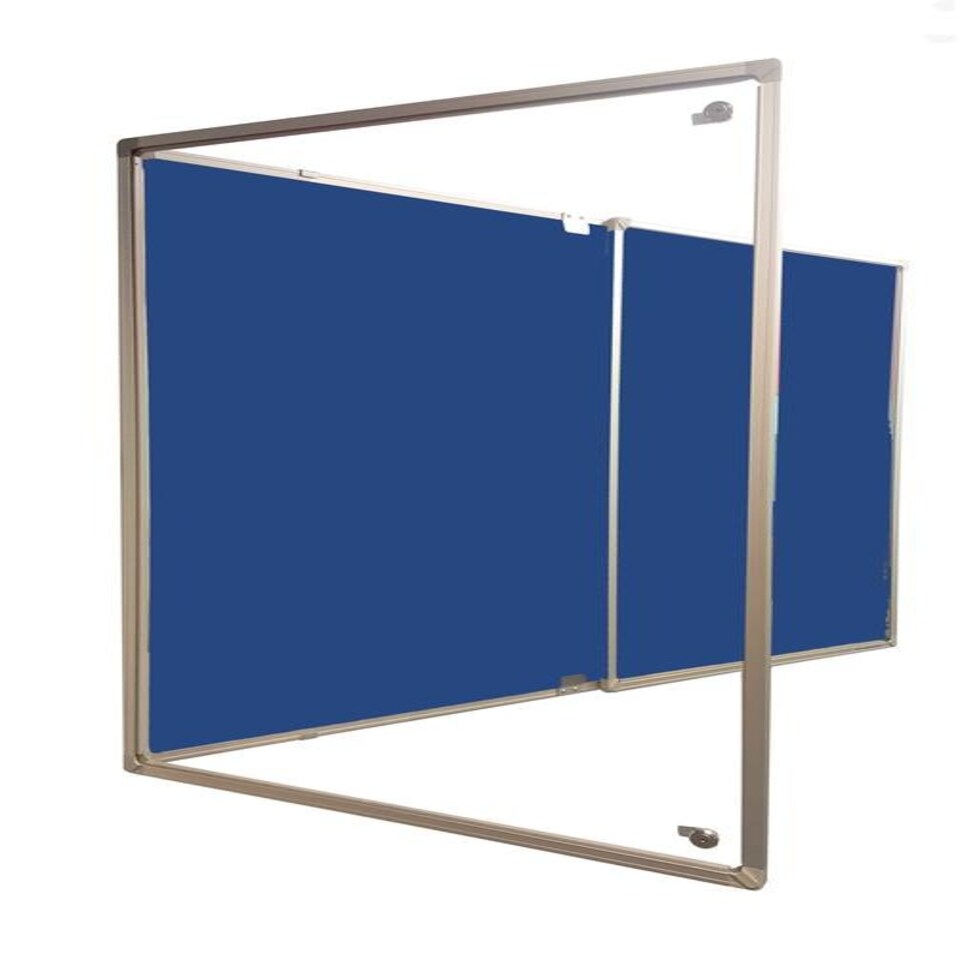 Magiboards Lockable Blue Felt Noticeboard 1800x1200mm - GF2AB7LBLU