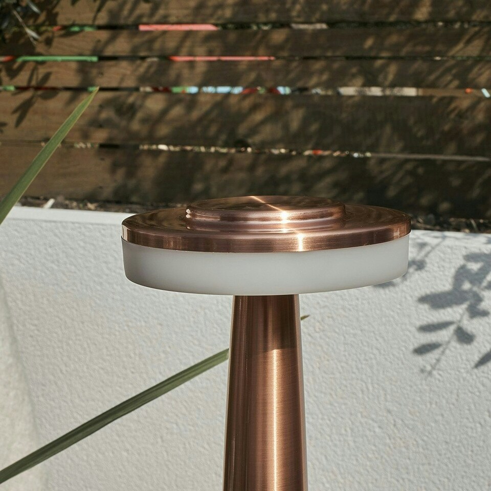 image 1 of ValueLights Pair of Talence Copper LED Touch Table Lamp