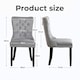 image 5 of Dark Grey Set of Four Studded Velvet Dining Chair with Ring Knocker Detail Grey | Dark Grey