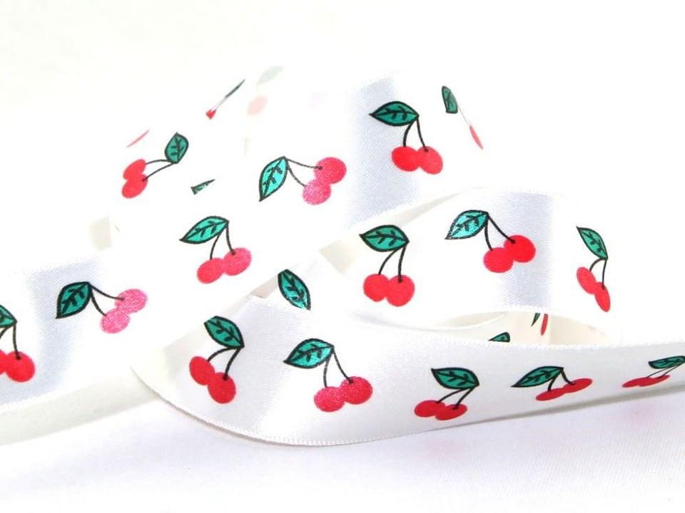 Berisfords 1 Multicoloured 25mm Party Cherry Ribbon for Dressmaking - per metre
