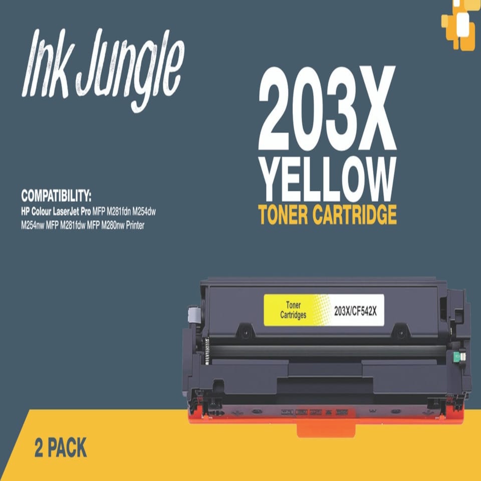 image 1 of 2x Compatible HP 203X Yellow Toner Cartridges Yellow