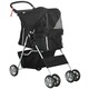 image 1 of PawHut Pet Stroller Carrier Foldable Deluxe Jogger Walk Travel Dog Cat Black