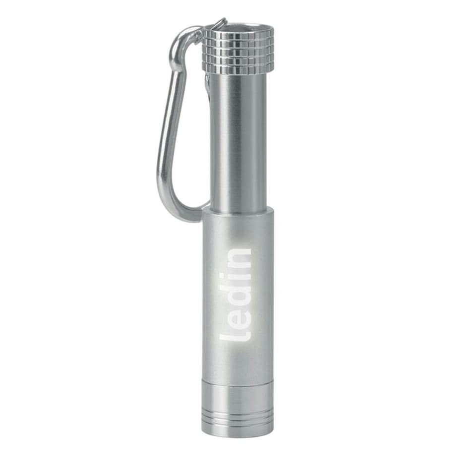 image 1 of MidOcean Pop Light Torch Keyring - Silver - One Size