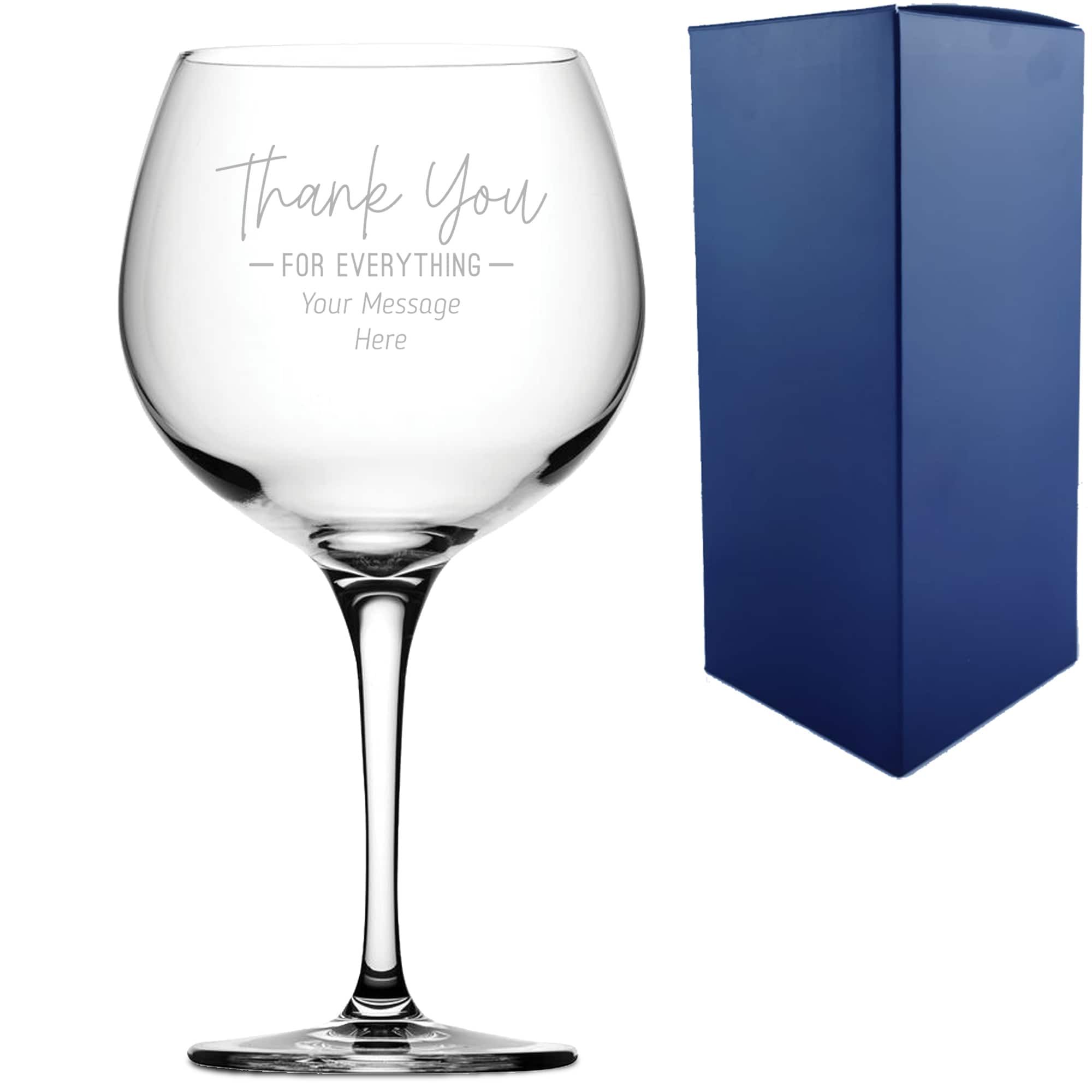 Uniqueful Personalised Gin Glass Thank You for Everything Design for Friend in Clear