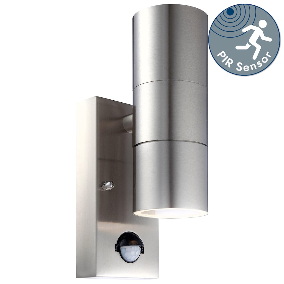 image 1 of Blaze Stainless Steel Outdoor Up Down Motion Sensor Wall Light