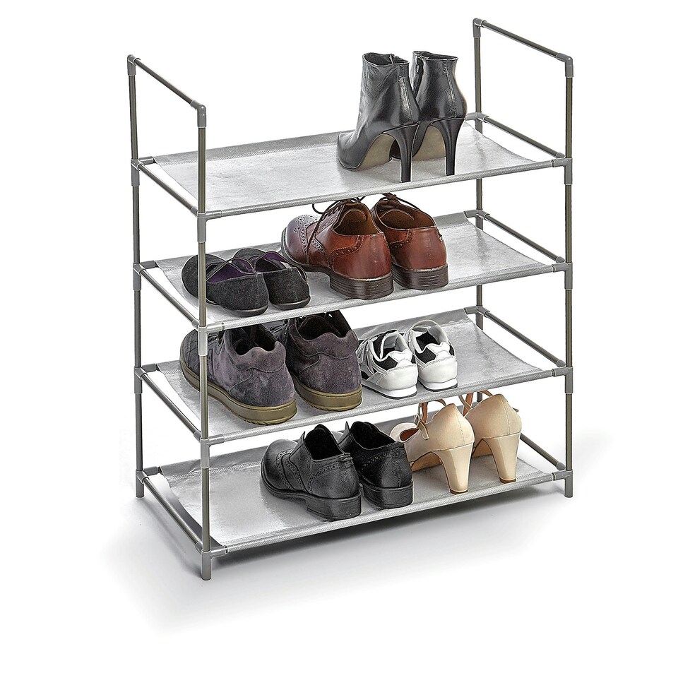 DomoPak - 4 Shelf Shoe Rack and Organisation Grey