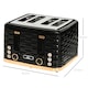 image 3 of HOMCOM 4 Slice Toaster with 7 Browning Levels, High Lift, ReheatDefrostCancel, Self-centring Function, Removable Crumb Tray, Auto Off, 1600W, Black Water Ripple Texture | Black | Rose gold accents