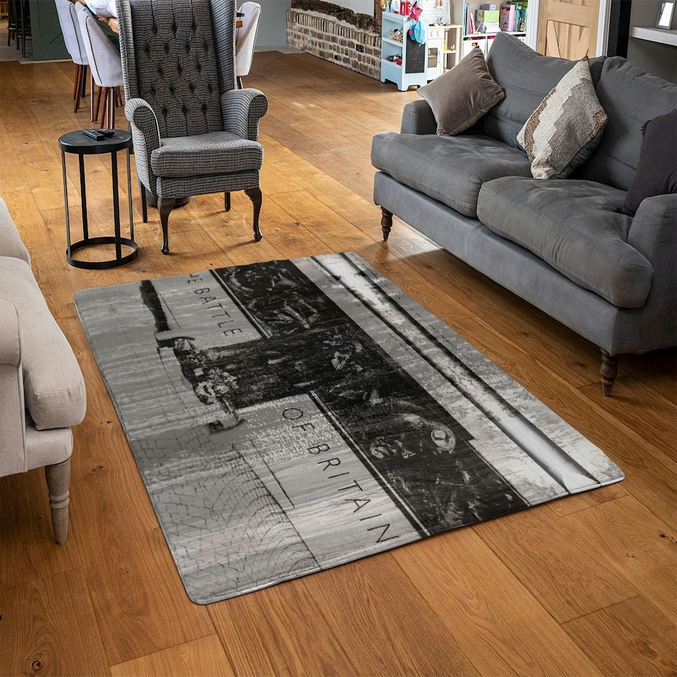 image 1 of BATTLE OF BRITAIN LONDON (Rug) Grey | Medium: 80x150cm