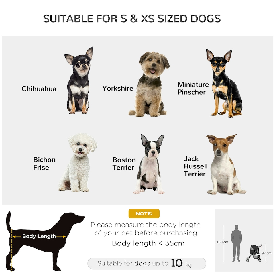 image 1 of PawHut Pet Stroller Carrier Foldable Deluxe Jogger Walk Travel Dog Cat Black
