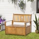 image 1 of Outsunny 2 Seater Garden Storage Bench, 164L Outdoor Storage Box with Backrest Flower Pattern, Wooden Garden Bench with Armrests, 125 x 68.5 x 97cm, Natural