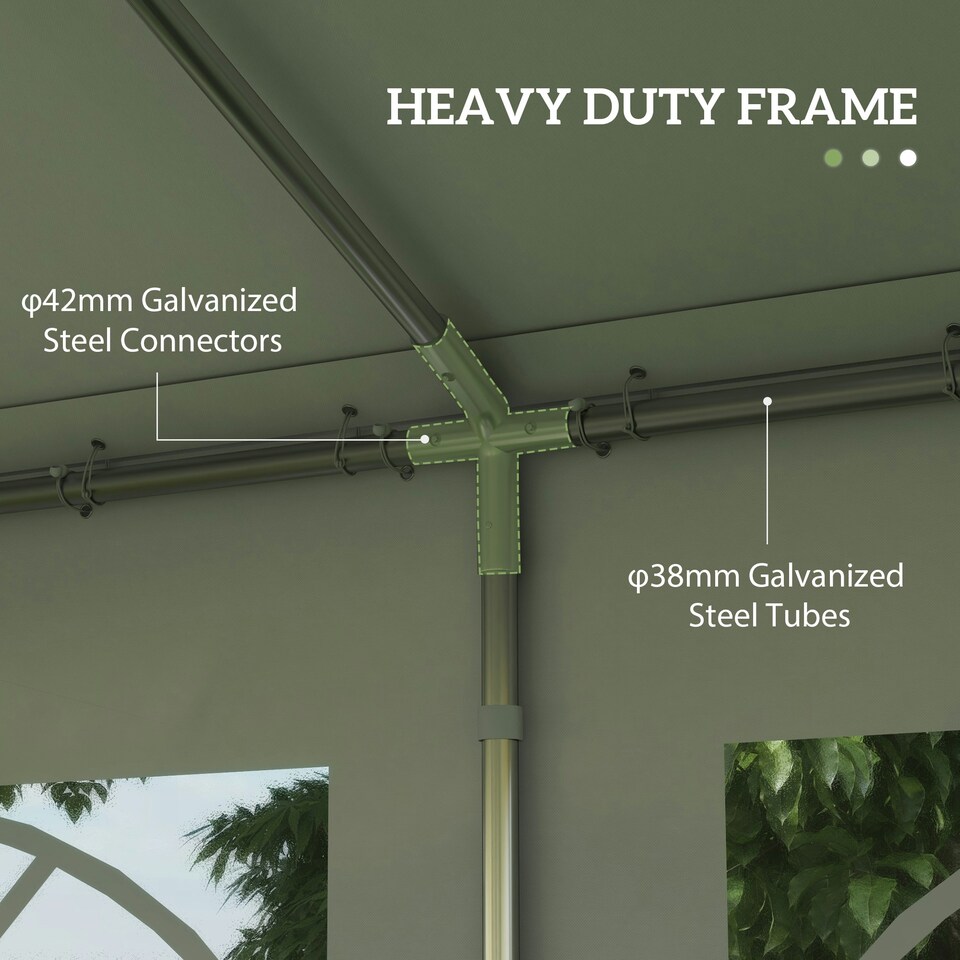 image 1 of Outsunny 4m Gazebo Garden Marquee Canopy Party Carport Shelter Garage Tent White